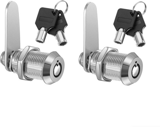 Zwei 25 Mm Rohrzylinderschlösser Mit Schraubgewinde, Für Türen, Schubladen, Schränke Und Briefkästen, Inklusive Schlüssel.