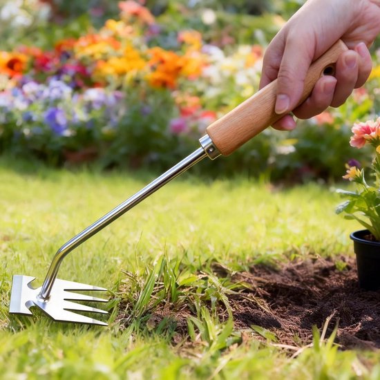 Unkrautstecher, Professionelles Unkrautentfernungswerkzeug Mit Edelstahl Und Holzgriff Für Gartenarbeit, Rasenpflege Und Unkrautbekämpfung. Viels