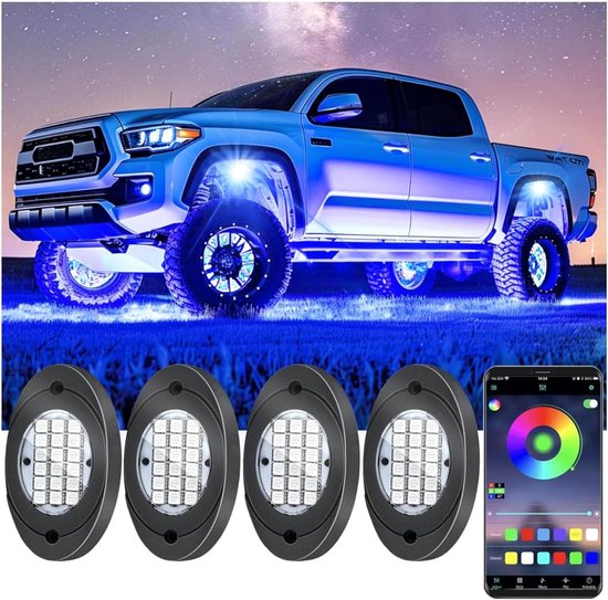 Rgb Led Unterbodenleuchten Mehrfarbige Bodenbeleuchtung App Und Musikmodus 12 V Für Lkw, Jeep, Suv Und Atv