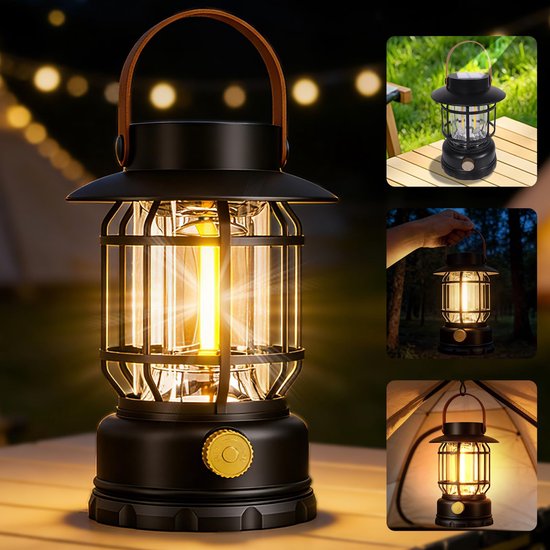 Campinglampe, Tragbare Led Campinglampe, Solarbetrieben, Usb Aufladbar, Ipx4 Wasserdicht, Stufenlos Dimmbar, Für Camping, Notfälle, Angeln, Wande
