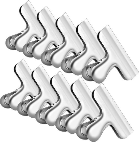 10er Pack Edelstahl Beutelclips Aufbewahrungsclips Für Lebensmittel Beutelclips Zum Verschließen Von Lebensmittelverpackungen Für Küche, Haushalt