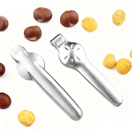2 Teiliges Nussknacker Set Kastanienzange Kastanienöffner Kastanienclip Edelstahl Multifunktionaler Küchen Nussknacker Und Kastanienöffner Für Ka