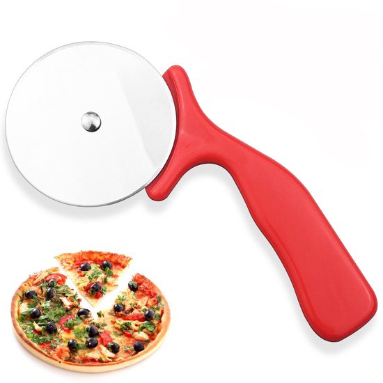 Pizzaschneider Aus Edelstahl Pizzarad Edelstahlschneider Pizzamesser Schneidklinge Küchenhelfer Rutschfester Griff Rolle Mit 6,8 Cm Durchmesser Z