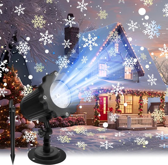 Weihnachtsschneeflockenprojektor Led Schneeflockenprojektor Für Den Außenbereich Wasserdichter Weihnachtsprojektor 180° Drehbar Für Hochzeiten, F