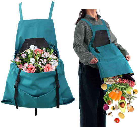 Schürze Gartenschürze Gärtnerschürze Wasserdichte Schürze Verstellbar Mit Schrittgurten. Ein Praktisches Gartenaccessoire Zum Pflücken Von Obst,