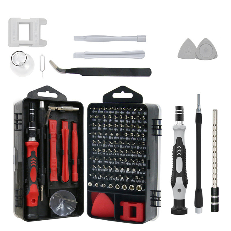 115-in-1 Präzisionsschraubendreher-set (mit Kleiner Bürste) - Reparaturset Für Mobiltelefone, Smartphones, Tablets, Laptops Und Brillen (rot)