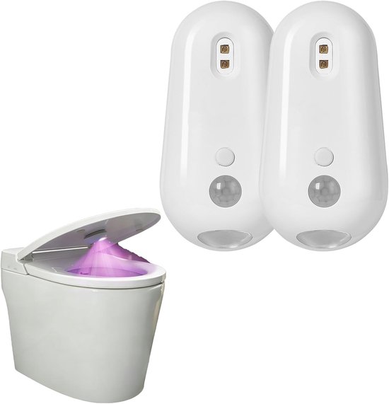 Selbstreinigende Uv Toilettendesinfektionslampe, Bewegungsmelder, Wiederaufladbar, Mit Nachtlicht, Klebehalterung, Für Toilette, Waschmaschine, S