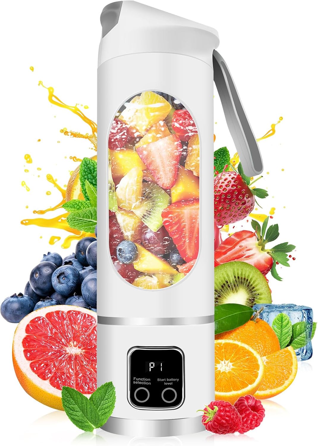 Tragbarer Mixer – Elektrischer Usb-entsafter – 500 Ml – Für Shakes Und Smoothies – Kompakt, Praktisch Und Vielseitig – Weiß