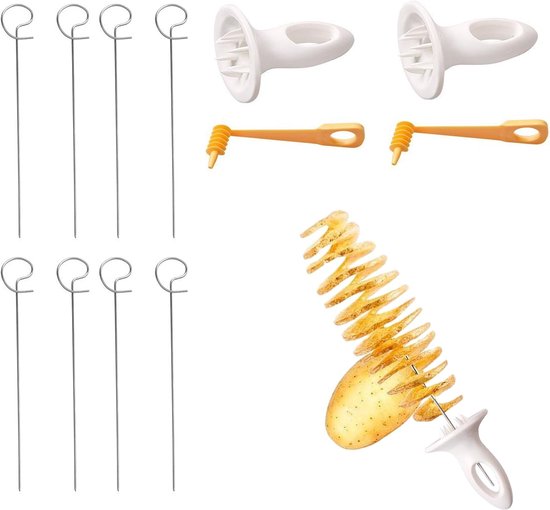 2 Teiliger Pommes Frites Schneider, Kartoffelschneider, Spiralschneider, Kartoffelschneider Aus Edelstahl Für Kartoffelkuchen, Grillgerichte, Küc