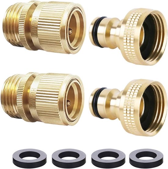 Schnellkupplungen Aus Massivem Messing Für Gartenschläuche 3/4 Zoll Wasseranschlüsse 2er Set