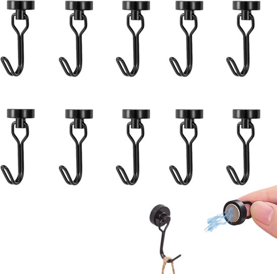 10er Pack Magnethaken Starke Magnethaken Hohe Tragkraft Drehbar Kein Bohren Erforderlich Für Kühlschränke, Grills, Waschmaschinen Und Zum Aufhäng