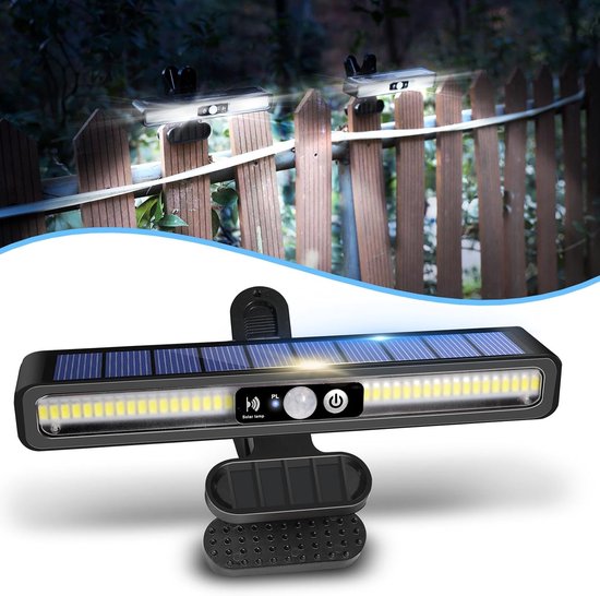 1 Stück Solar Bewegungsmelder Klemmleuchte 36 Leds 6000 K Wasserdicht Tragbar Für Zaun, Garage & Camping