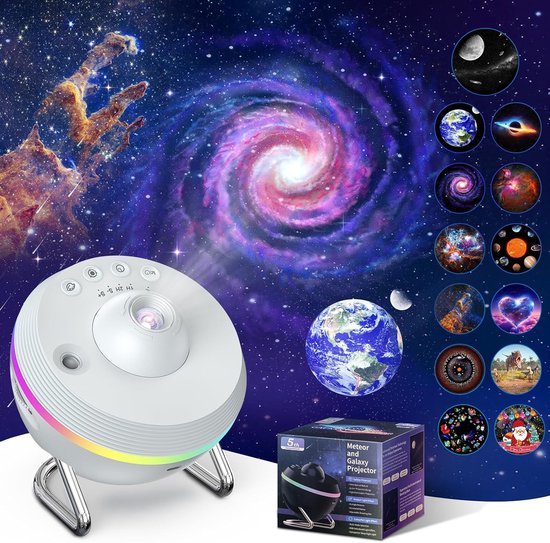 Galaxy Star Projektor 13 In 1 Planetariumsprojektor, Deckenleuchte Mit Nebel Und Sternenhimmel Effekt, Nachtlicht Mit Lichtleiste Und Dynamischem