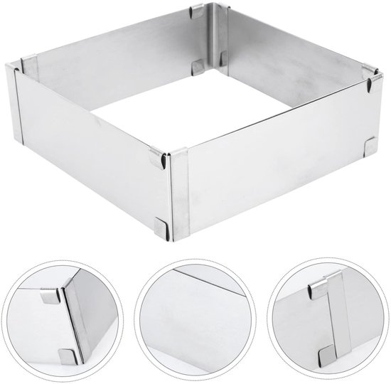 Verstellbare Quadratische Kuchenform Quadratische Mousseform Aus Edelstahl Mousse Keksform Kuchenform Ausstecher Teleskopierbar 16 28 Cm Für Zuha