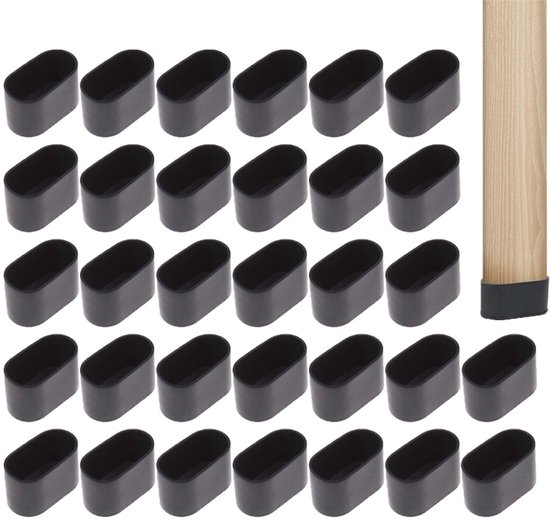 Set Mit 32 Stuhlbeinschonern Ovale Stuhlbeinschoner 20 X 40 Mm Für Stühle, Tische, Schreibtische Und Aktenschränke
