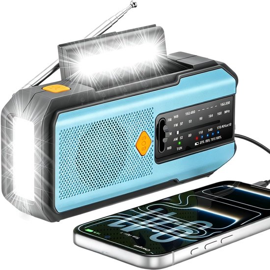 Solarradio Notfall Solarradio Multifunktionales Notfallradio Am/fm/wetterbandradio Led Taschenlampe Für Camping Und Notfälle 2000 Mah.