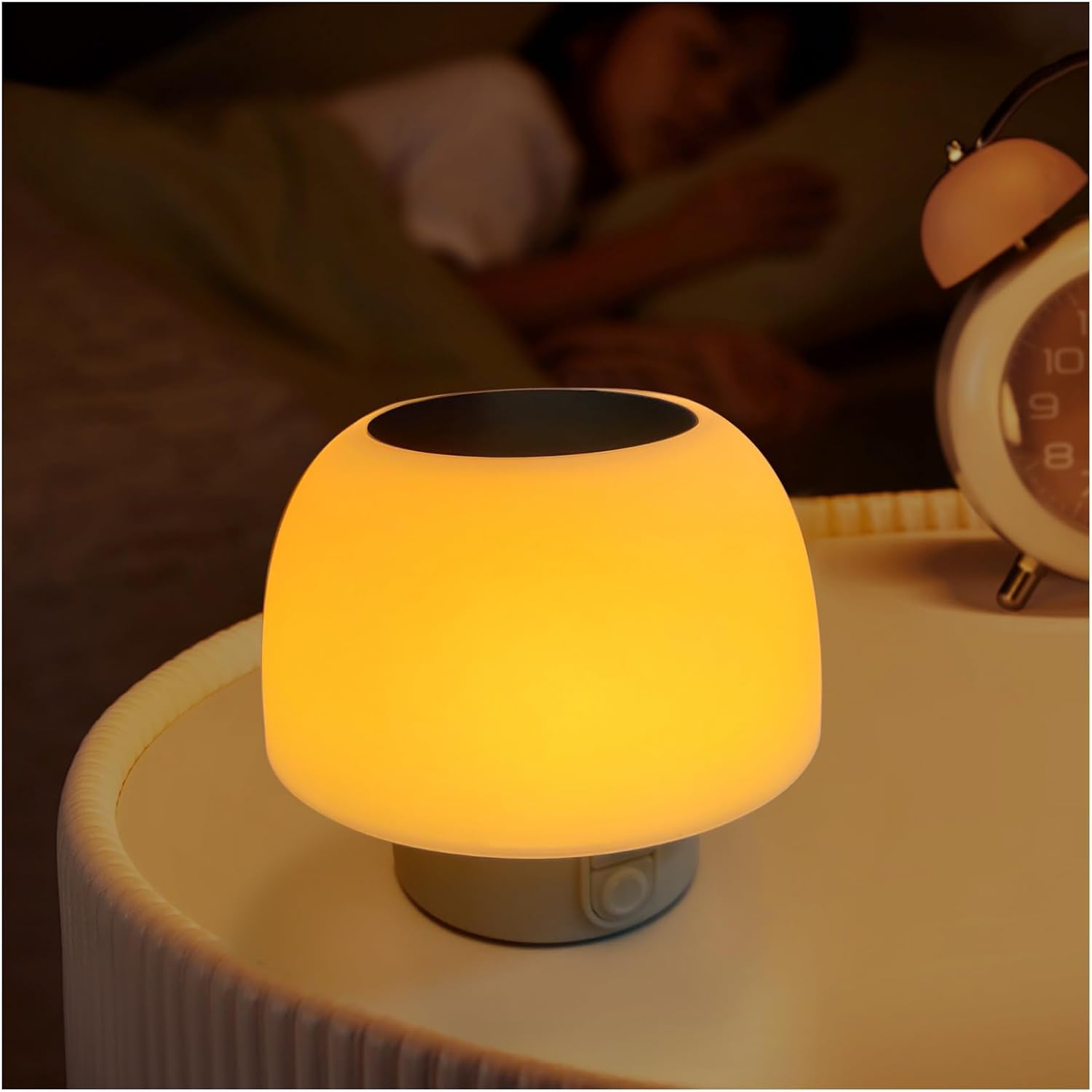 Wiederaufladbare Led-tischleuchte – 4 Dimmstufen, Solar- Und Batteriebetrieben – Nachtlicht Für Schlafzimmer, Kinderzimmer Und Dekoration
