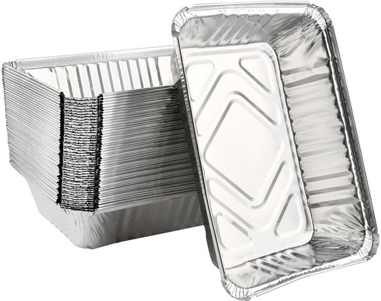 50 Einweg Backformen Fettauffangschale Aus Aluminiumfolie Auffangwanneneinlage Aluminium Backform Aluminium Grillpfanne Für Grillen, Strand, Camp