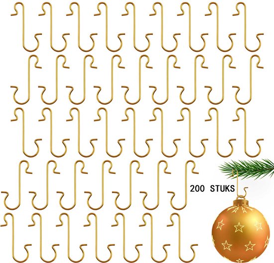 200 S Förmige Weihnachtshaken Christbaumhaken Dekorative Haken Drahthaken 1,2 X 3 Cm Für Weihnachtskugeln, Christbaumschmuck Und Silvesterdekorat