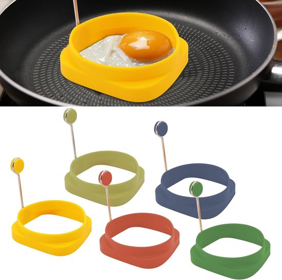 5 Teiliges Eierring Set Pfannkuchenform Set Mit Silikongriff Pfannkuchenform Pfannenformen Pfannkuchen Eierrahmen Spiegelei Backformen Spiegeleif