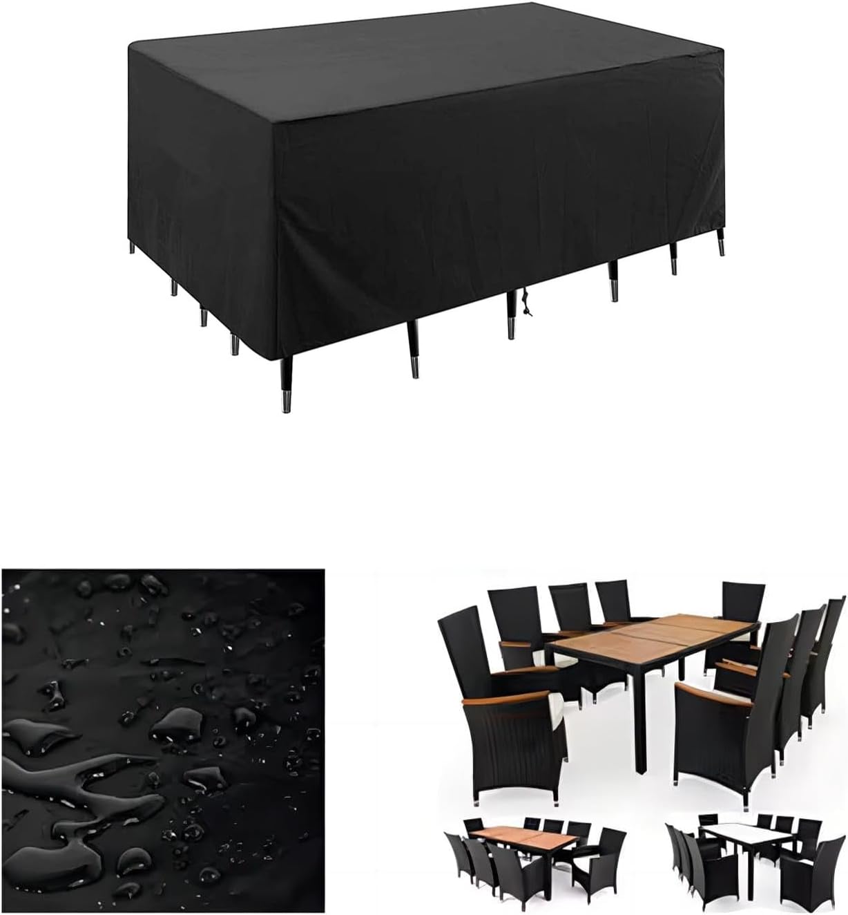 Robuste Schutzhülle Für Gartenmöbel (420d) 123 X 123 X 74 Cm Rechteckige, Wasserdichte Schutzhülle Aus Oxford Gewebe Für Gartensofas, Esstische U