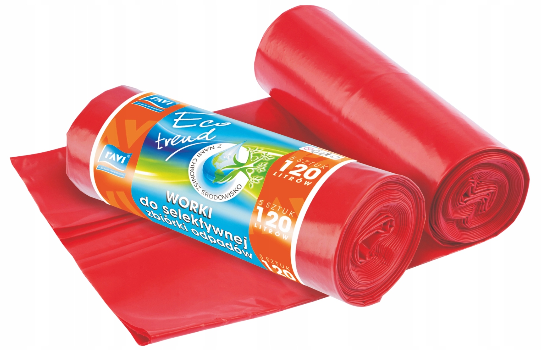 Ravi Eco Trend Müllsäcke Für Metall, Rot, Groß, 120 L, 5 Stück