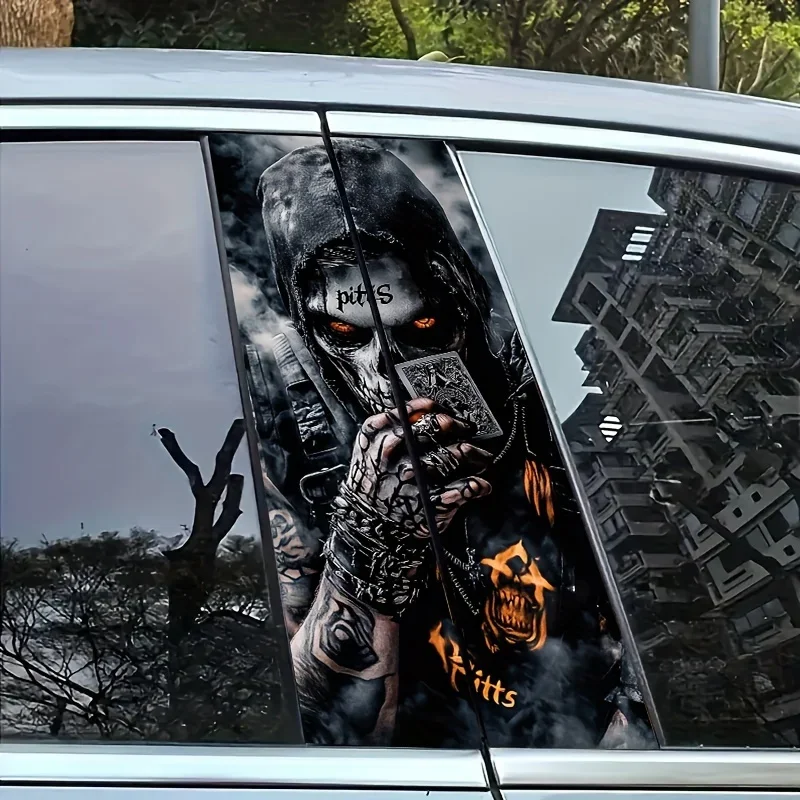 2 Stück Imacar Dekoraufkleber Für Die B-säule Mit Totenkopfmotiv – Wasserfest Und Kratzfest, Exklusive Qualität