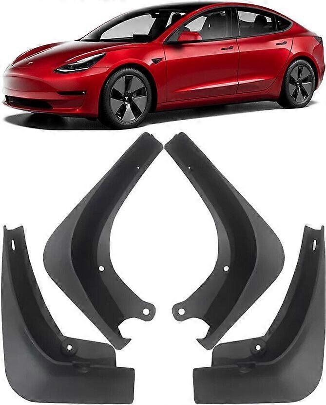 Høykvalites Komplett Sett Sprutbeskyttere, Gørmeklaffer Uten Langweilig, Kompatibel Mit 2017-2023 Tesla Model 3 - Perfekt