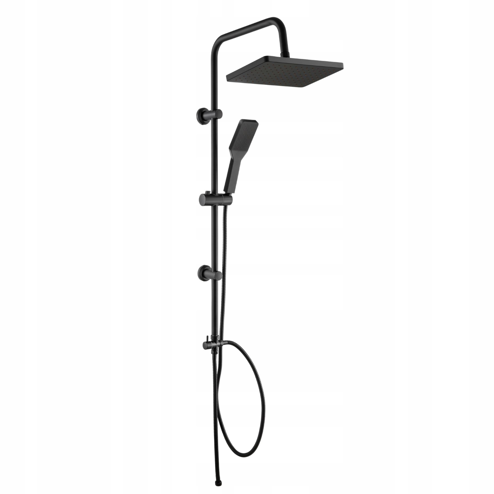 Amfisa Aufputz-duschset, Regenduschkopf Und Handbrause, Schwarz, 100 Cm