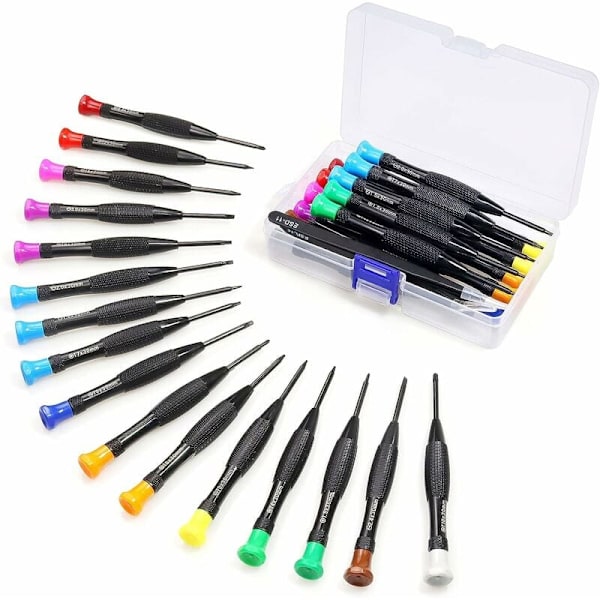 18-teiliges Set Mit Mini-torx-schraubendrehern, Magnetischen Torx-, Schlitz- Und Kreuzschlitzschraubendrehern Sowie Kleinen Pinzetten (t2, T3, T4, T5, T6, T7, T8, T9, T10) Für Xbox, Computer Und Smart
