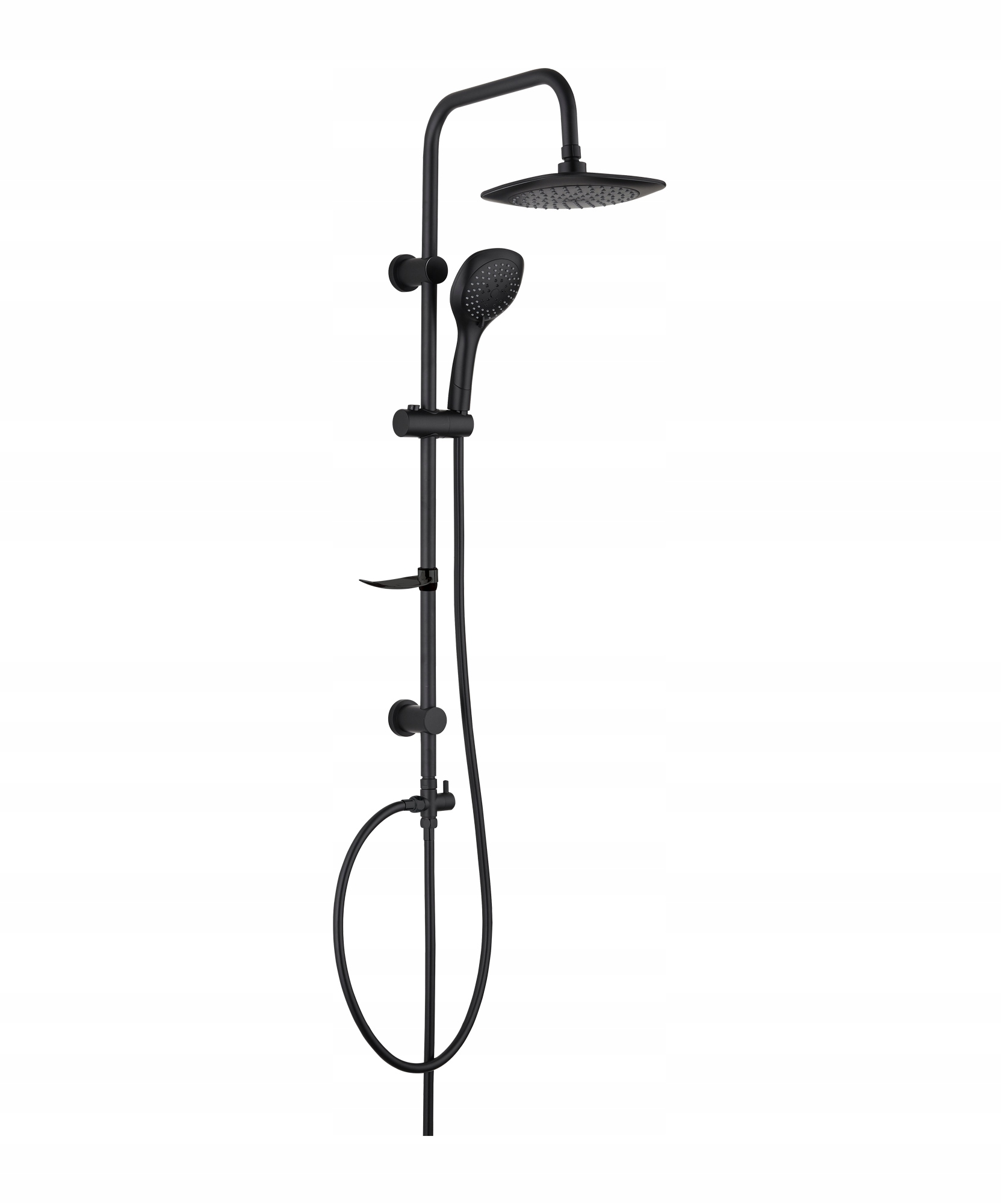 Duschsäule, Regendusche Mit Handbrause, Aufputzmontage, Schwarz, 96 Cm