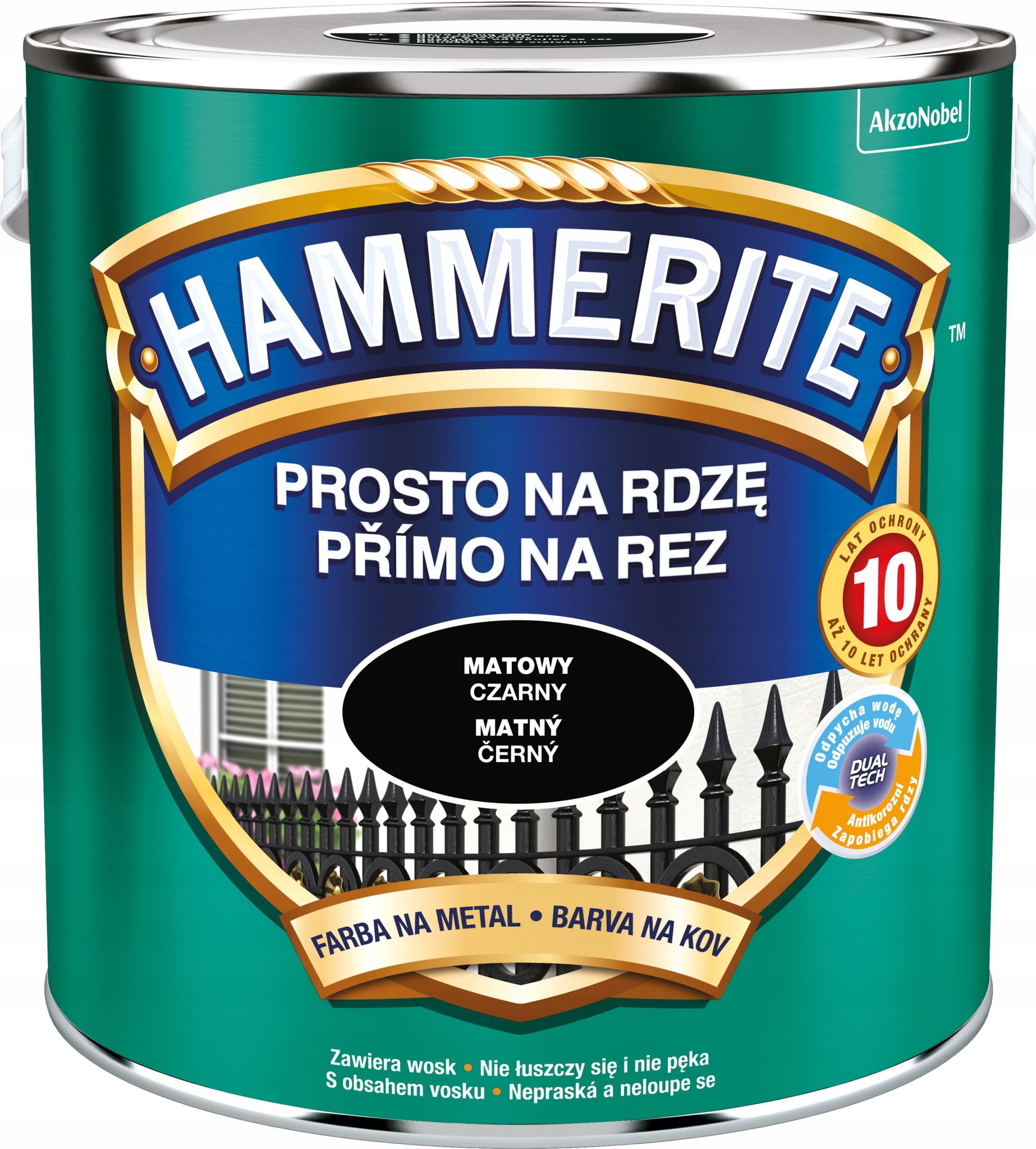 Hammerite Direkt-zu-rost-metallfarbe Mattschwarz 2,5 L