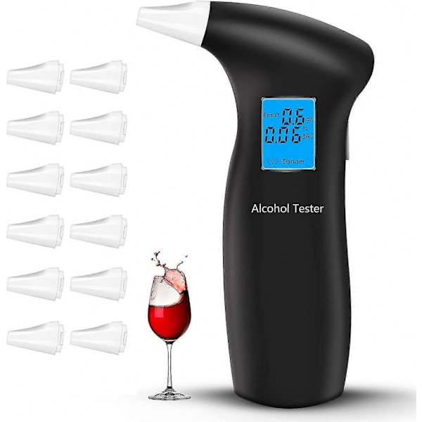 Alkoholtester, Präzises Alkoholmessgerät Für Die Polizei, Professioneller Alkoholtester Mit 12 Mundstücken Und Lcd-display