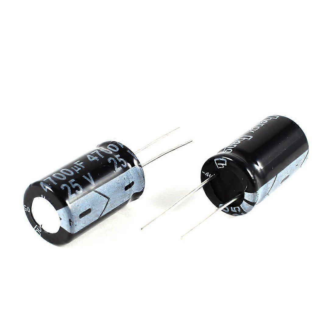 2 Stück 4700µf 25v 105°c Radial-elektrolytkondensatoren Schwarz 26x16mm
