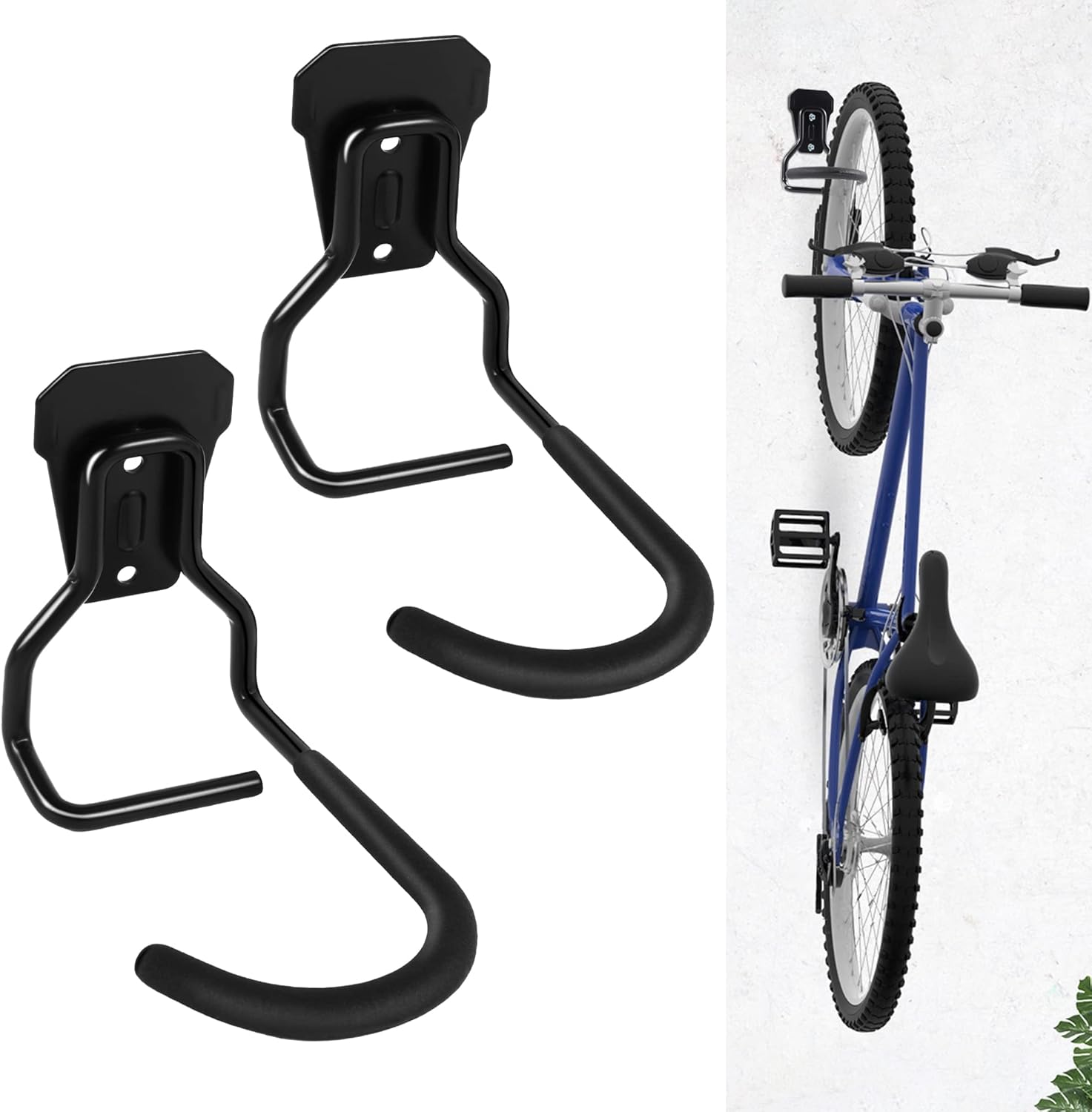 2er-pack Vertikale Fahrradhaken Für Fahrradständer, Fahrradträger, Robuste Aufbewahrungsmöglichkeiten Für Zuhause