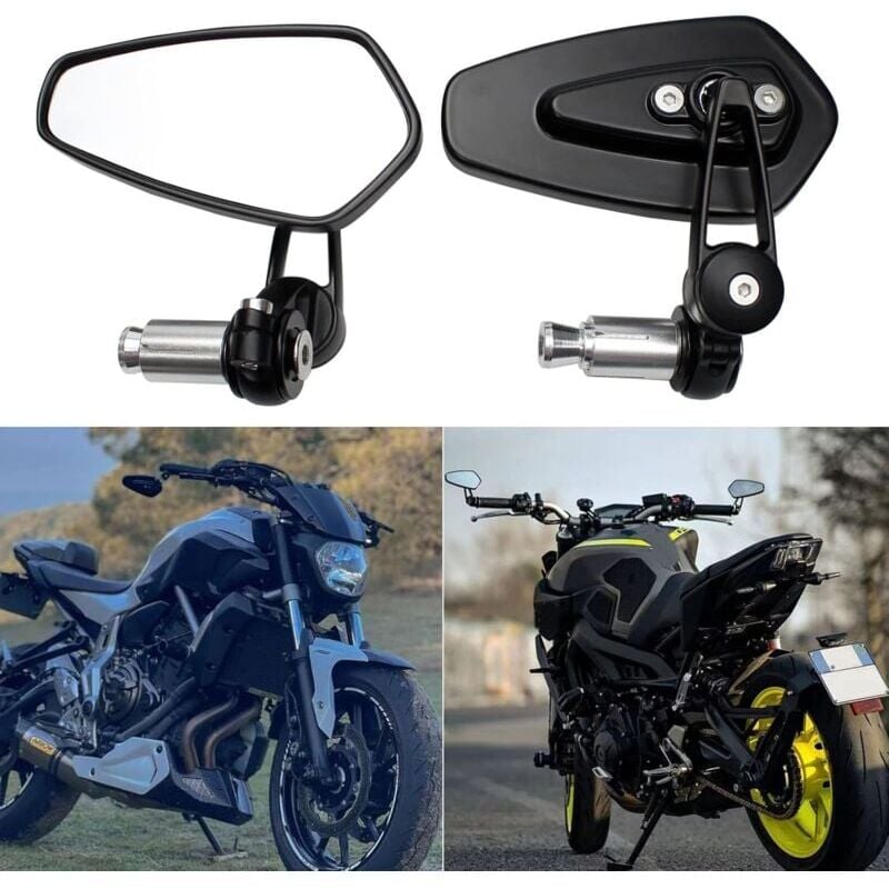 Stück Motorrad-lenker-rückspiegel Motorrad-rückspiegel Für Xj6 Mt01 Mt03 Mt07 Mt09 (schwarz)