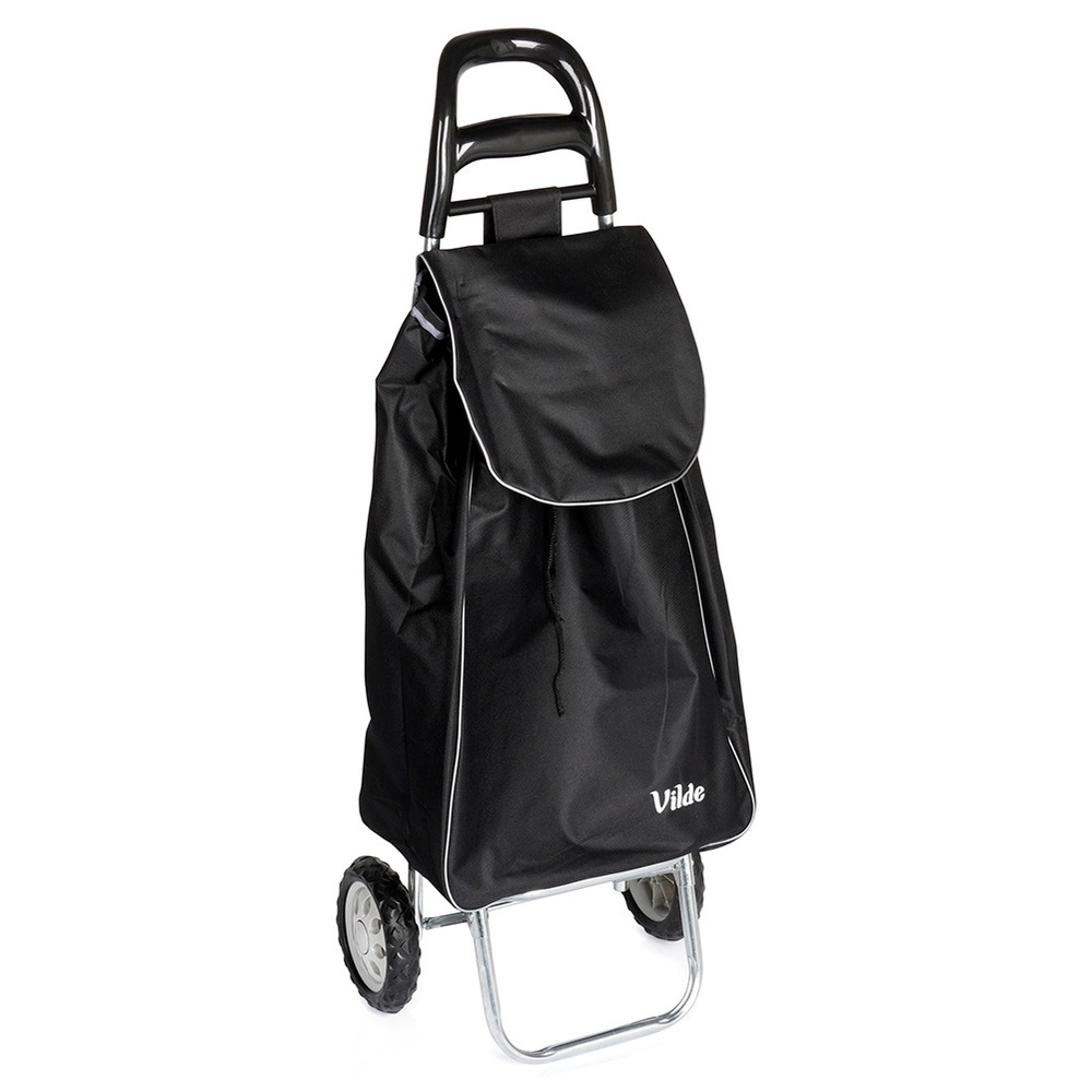 Schwarzer 30-liter-einkaufstrolley Mit Tasche