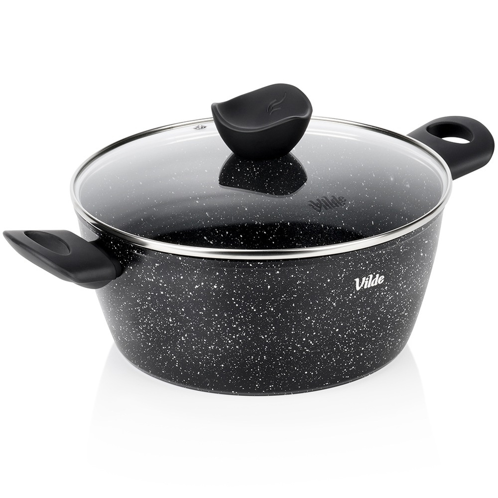 Granittopf Mit Glasdeckel, Granitica, 24 Cm, 3,6 L