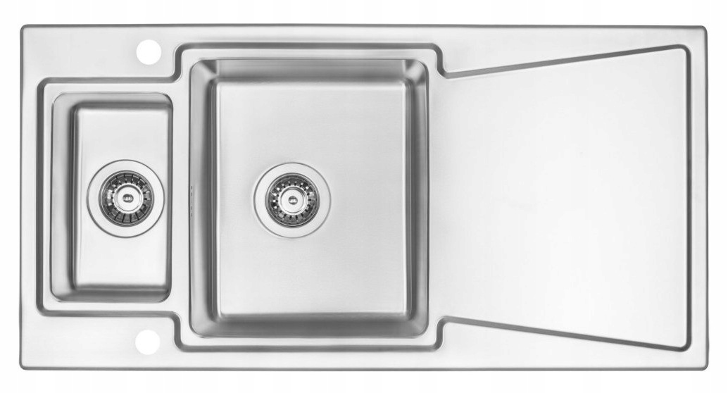 1,5-becken-einbauspüle Aus Edelstahl, Gebürstetes Chrom, 100 X 50 Cm, Fobos