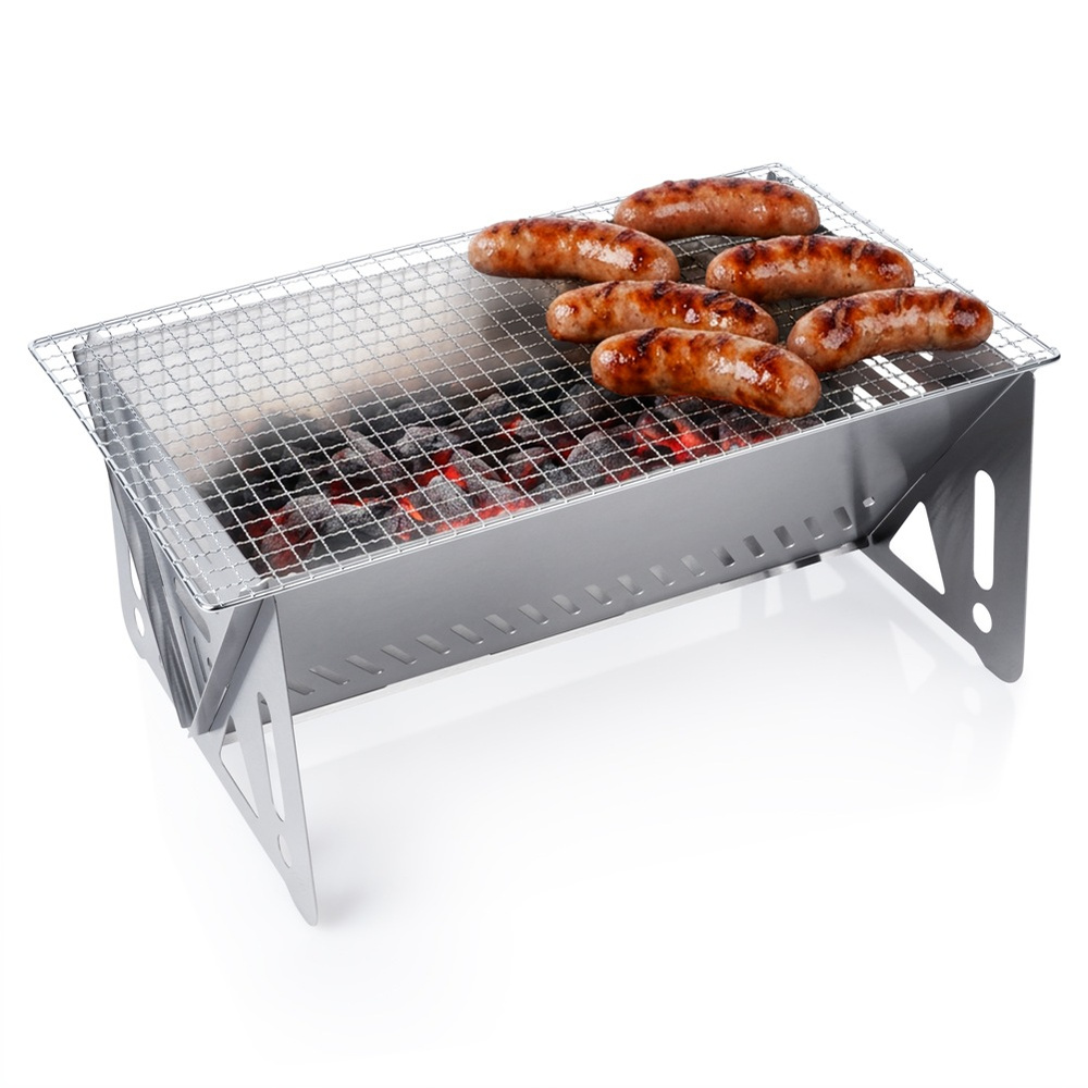 Klappbarer Holzkohlegrill Aus Stahl, 40 X 24 X 17 Cm