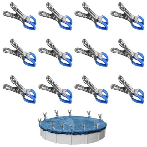 Set Mit 12 Metall-poolabdeckungsclips, Befestigungsclips Mit Schutzfolie, Clips Für Planen, Clips Für Aufstellpools, Mit Hoher Haftkraft