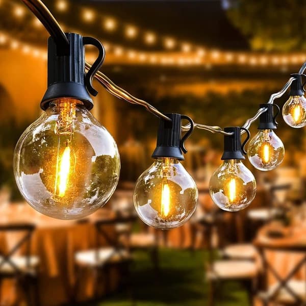 30 M Außenbeleuchtungsset, 50+2 G40 Led-lampen, Ip44 Wasserdicht Für Terrassen Und Partys, Dimmbar Mit Fernbedienung