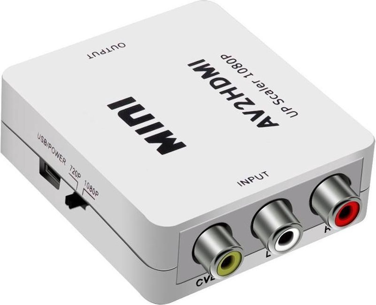 Tulip-zu-hdmi-adapter – Av-zu-hdmi-konverter – Weiß – Hochwertig – Langlebig – Benutzerfreundlich