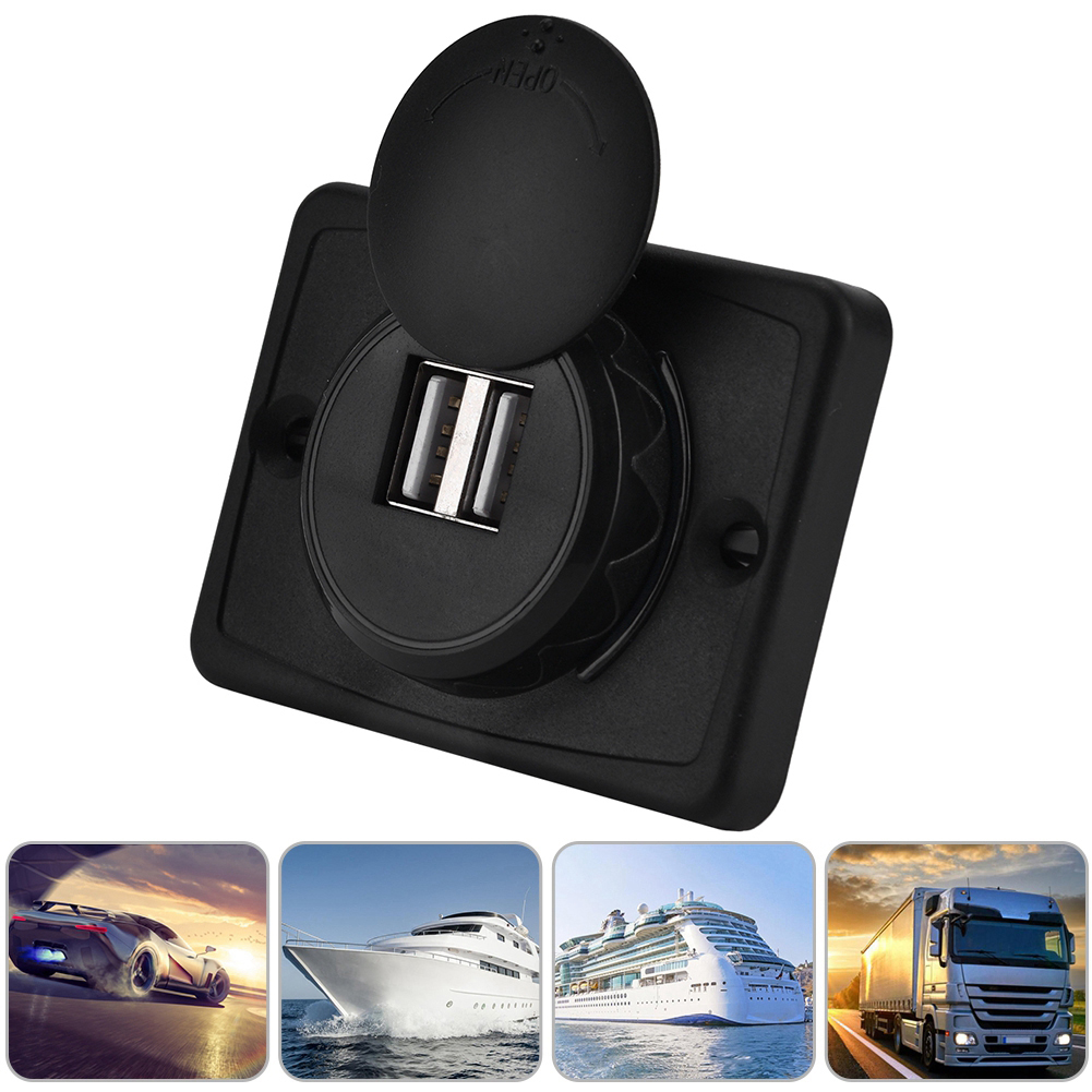 12v 3,1a Dual-usb-kfz-ladegerät, Schwarzer Abs-zigarettenanzünderstecker Mit Wasserdichter Led