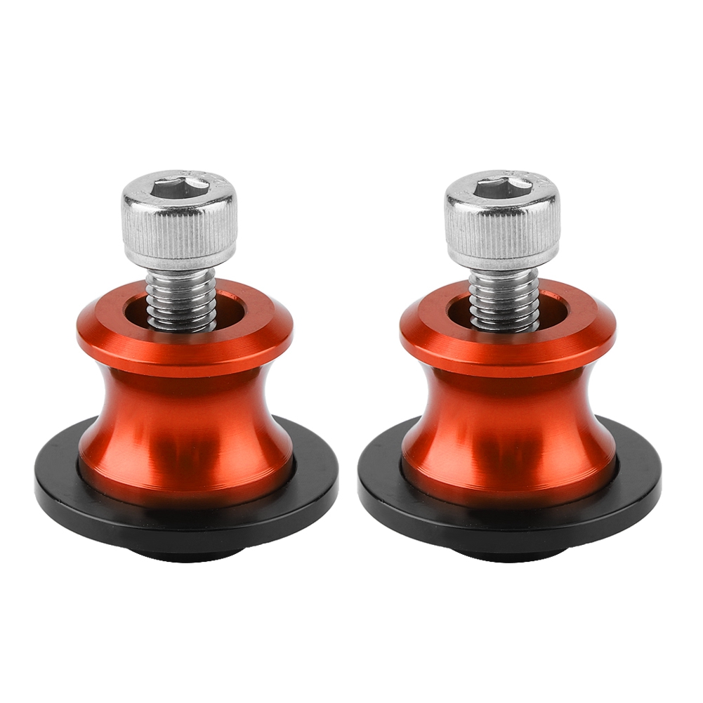 2 Bobbins Motorrad Cnc 10mm Hinterradständer Schwinge Orange Endkappen Universal Stabilisator-kit