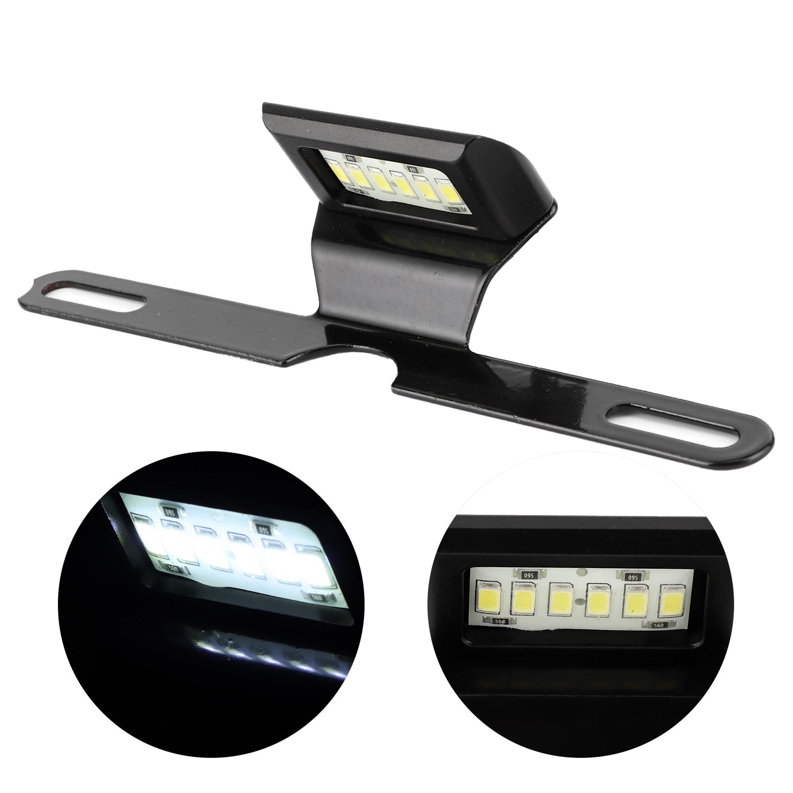 Universelle Led-kennzeichenbeleuchtung Für Motorräder, Schwarzes Cnc-gefrästes Aluminium-rücklicht, 6-led-kennzeichenbeleuchtung, Motorrad-kennzeichenbeleuchtung