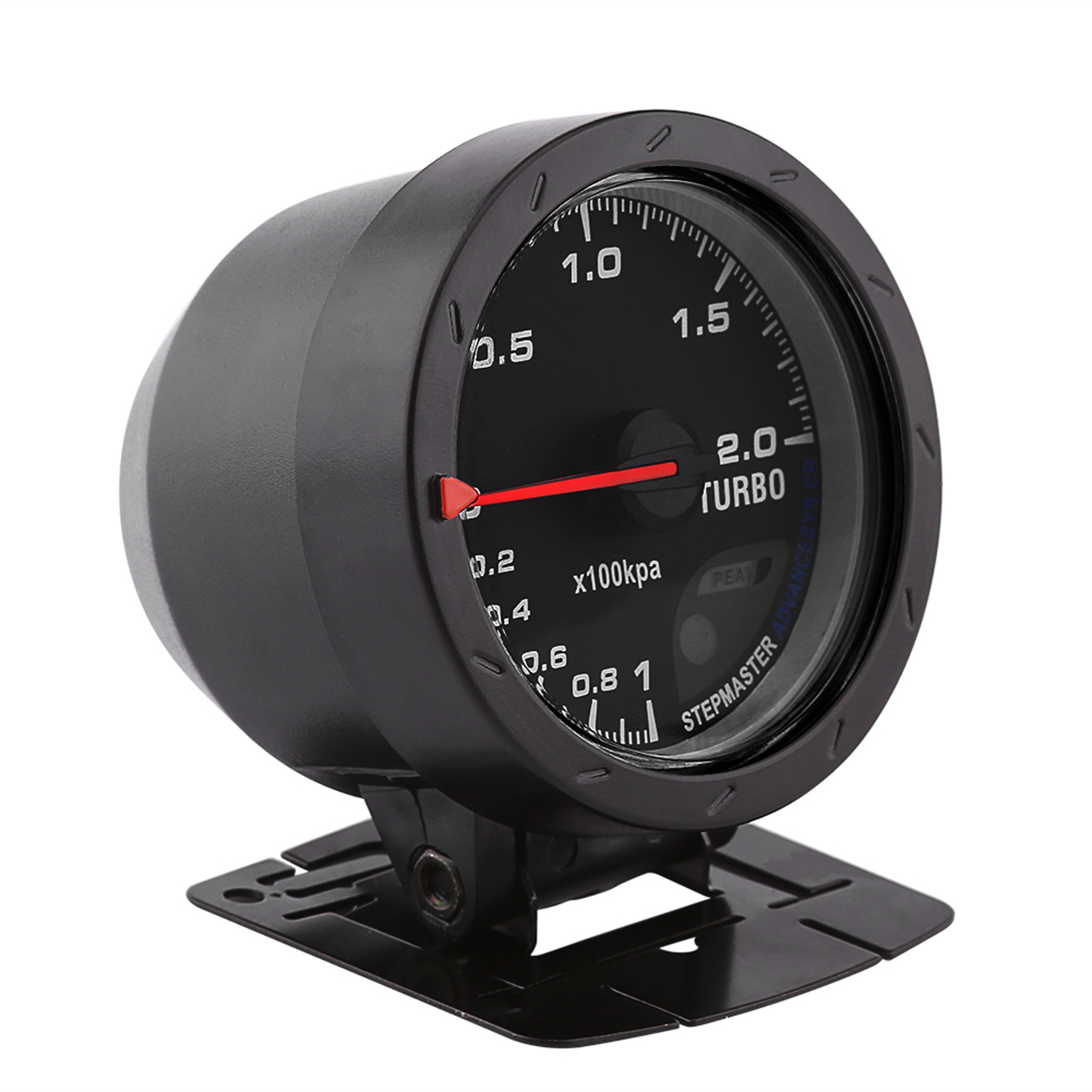 60-mm-led-ladedruckanzeige 0–200 Kpa, Schwarzes Universalgehäuse, Rennwagen