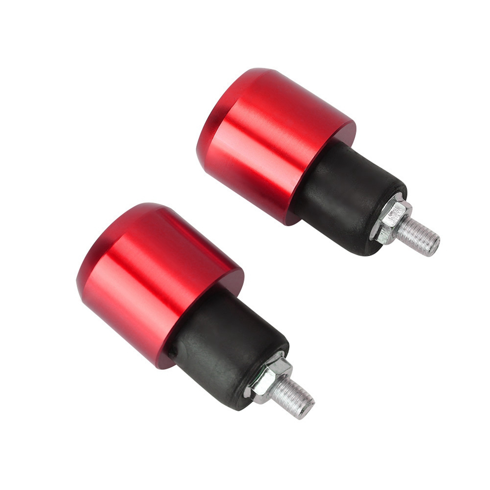 2 Universal-motorradgriffe 18–22 Mm, Rote Runde Lenkerendkappen, Antivibrations-ausgleichsstopfen, 2-teiliges Set