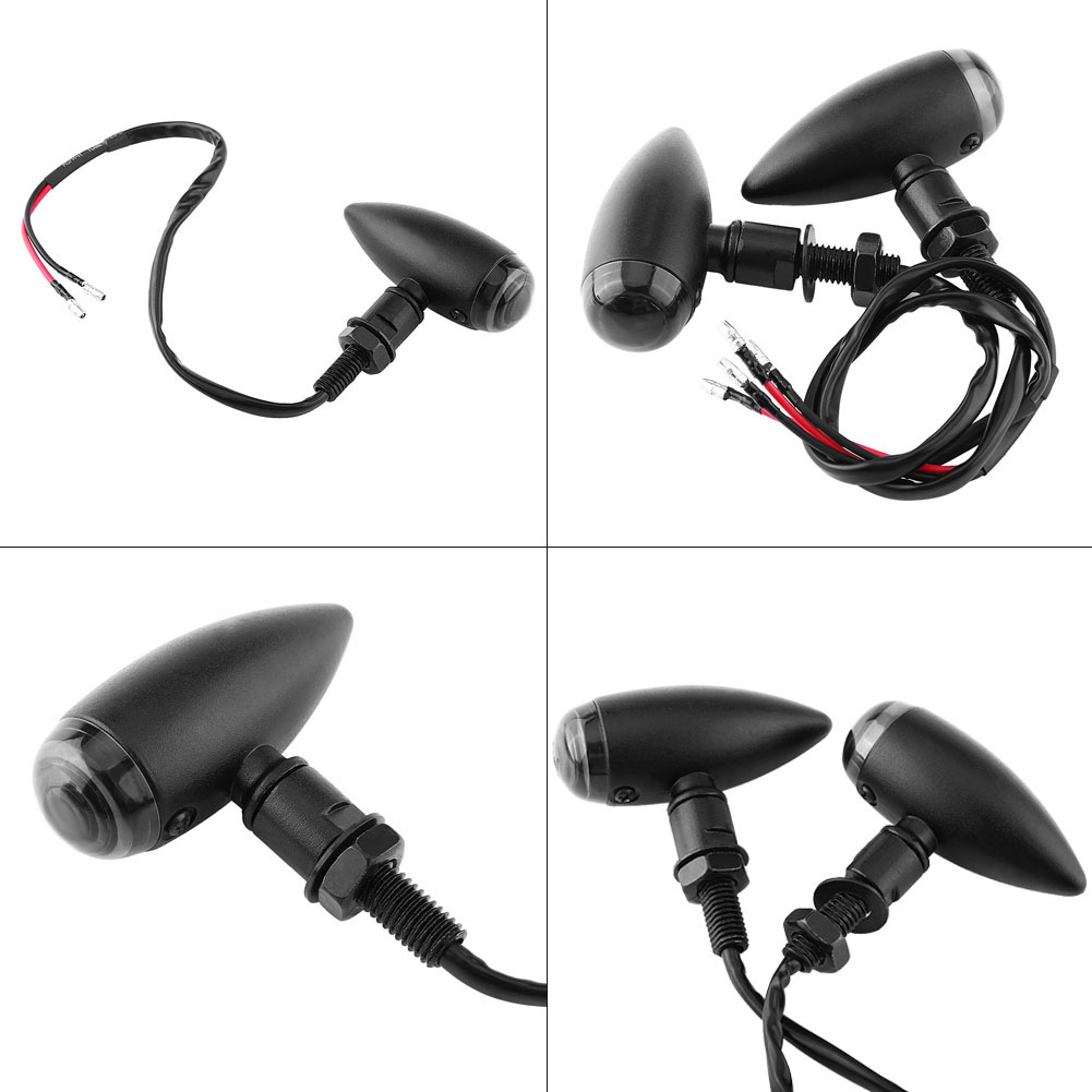 Motorradblinker Im Bullet-design, 2 Stück, Schwarze Blinker, Led-beleuchtung