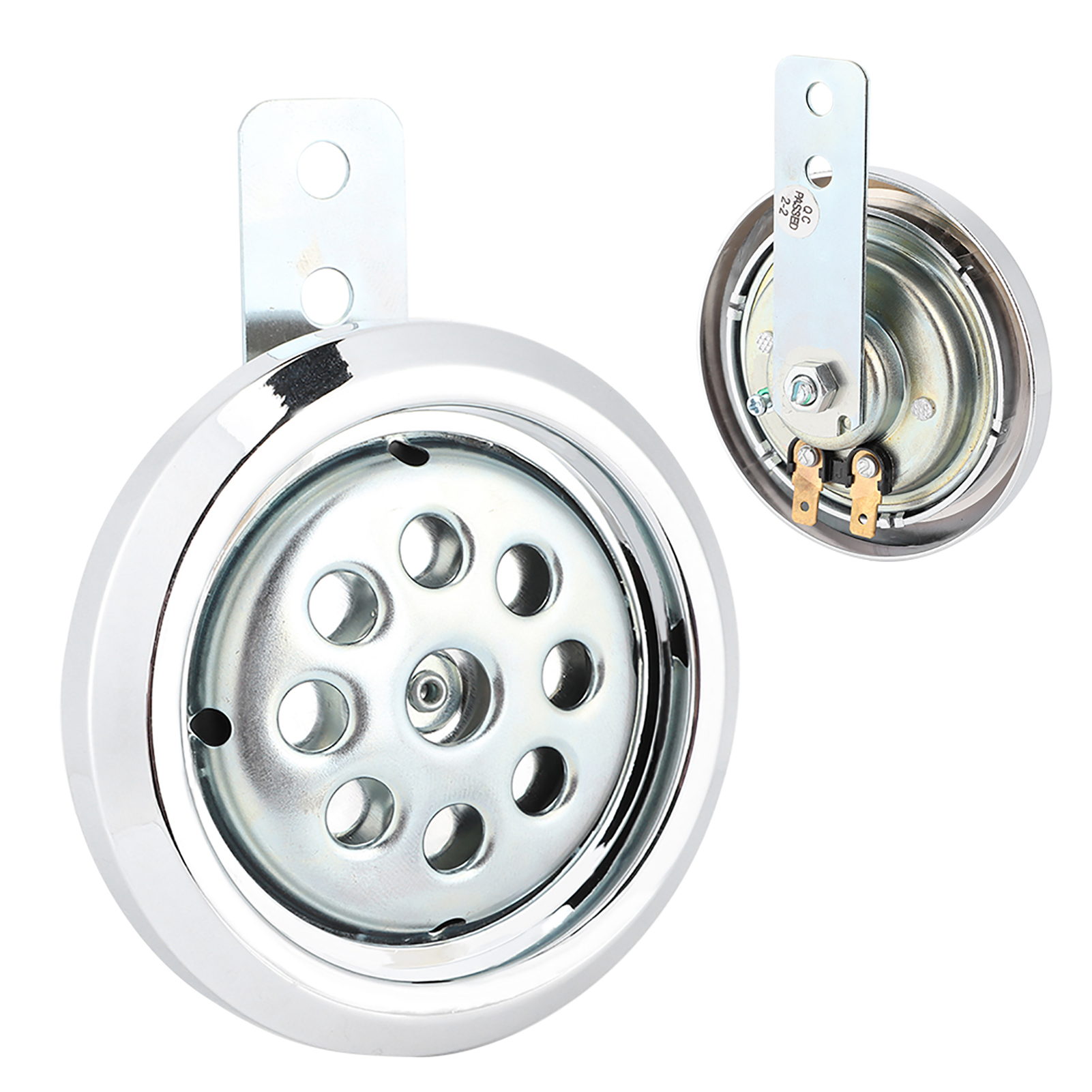 Universelle Motorradhupe, Wasserdicht, 105 Db Laut, 12 V, 85 Mm, Mit Verchromter Wabenabdeckung